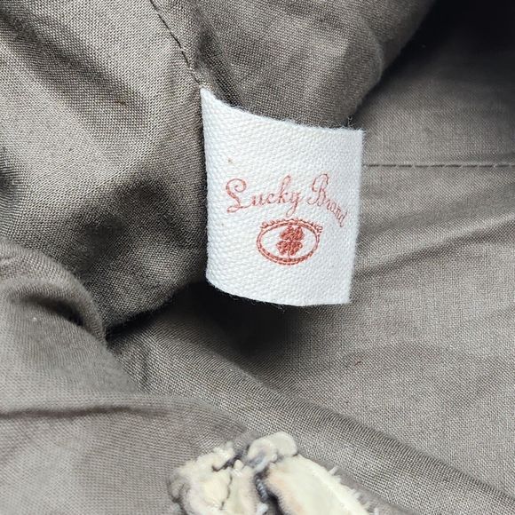 Lucky Brand Leather Purse Double Handle Brown Yellow Tote Hobo Boho Shoulder Bag - Picture 14 of 16